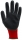 Manusi din poliestier Eurolite 1Lace, rosu tricot, acoperite cu latex negru